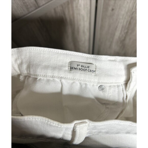 J. Crew Billie Denim Boot Crop Jeans Size 29 Petite White Color Raw Hem - Picture 7 of 8